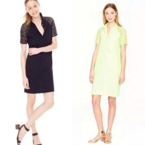 0P J.Crew Navy Eyelet Shift